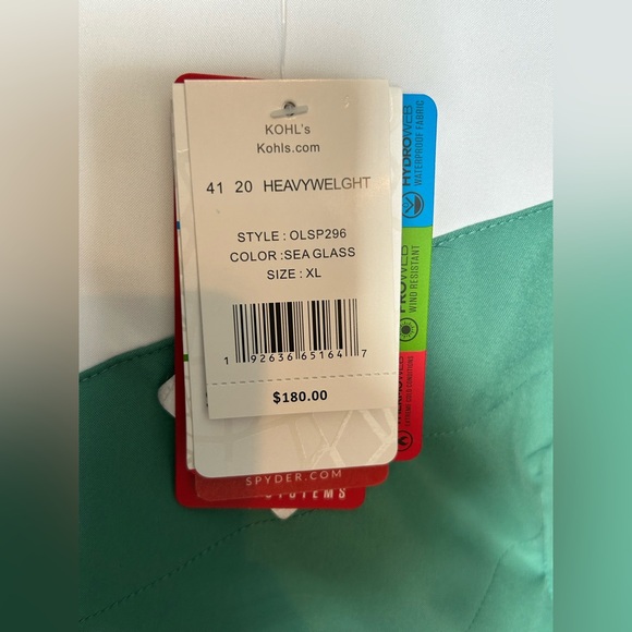 Women’s Spyder 3 in 1 Green n white winter Jacket - Picture 9 of 16